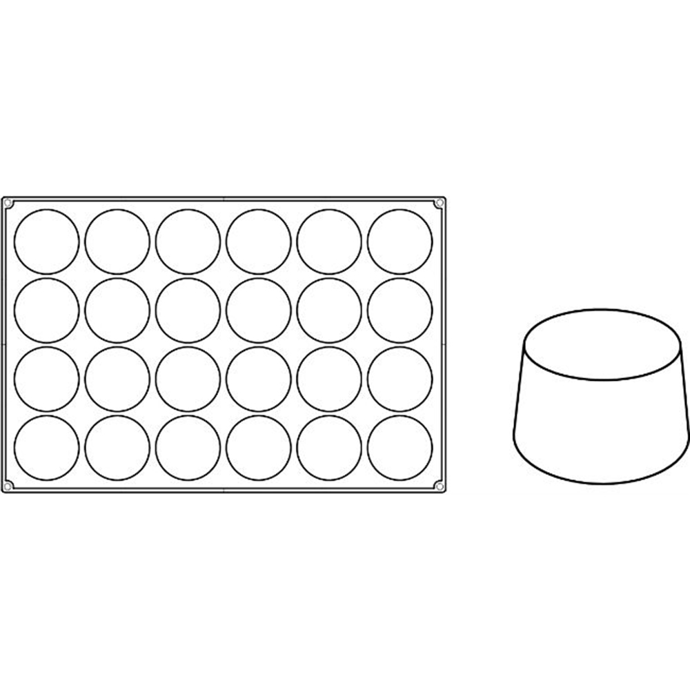 Pavoni Pavoflex Silicone Baking Mold, Muffin 85mm diameter x 50mm High, 24 Cavities image 4