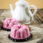Silikomart Flexible Silicone Non-Stick Bakeware Fantasy Mold 3.38 Oz, 2.95" Dia x 1.57" H. 3 different designs. 2 molds of each design image 2