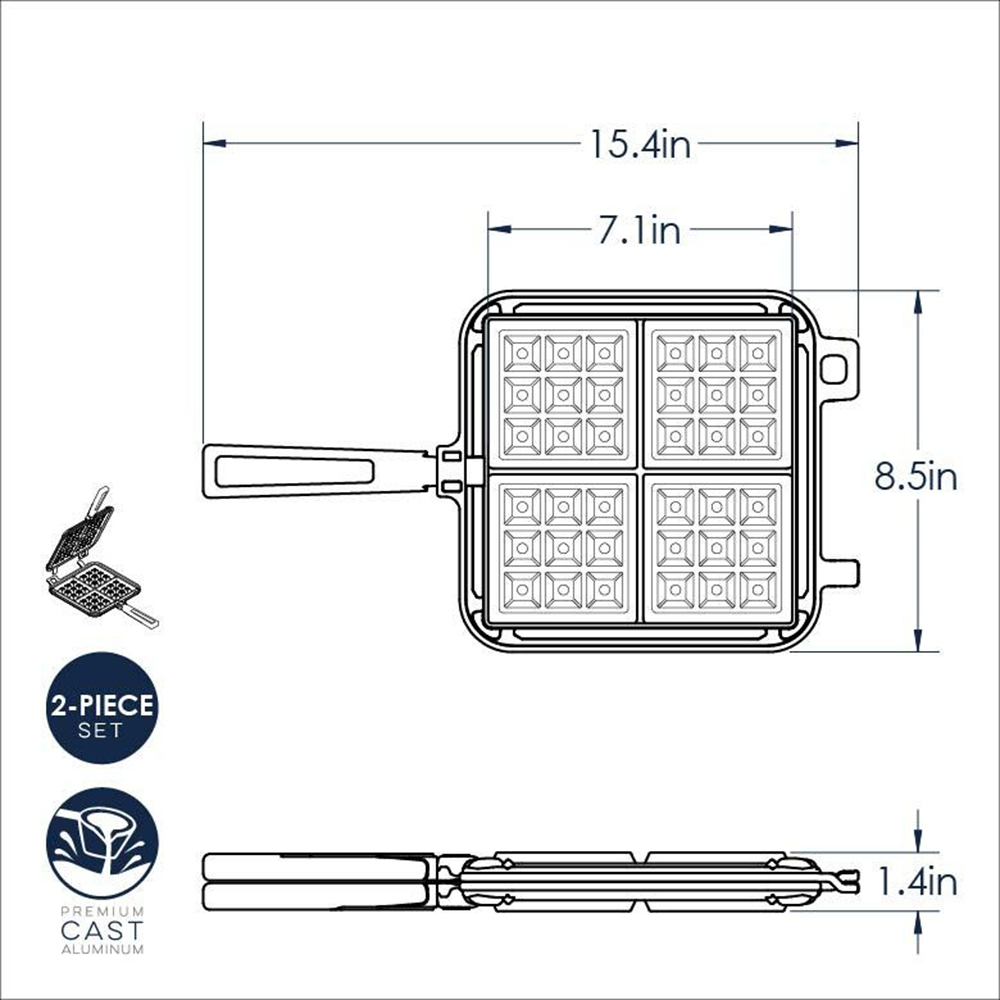 Nordic Ware Cast Aluminum Stovetop Belgian Waffle Maker image 10