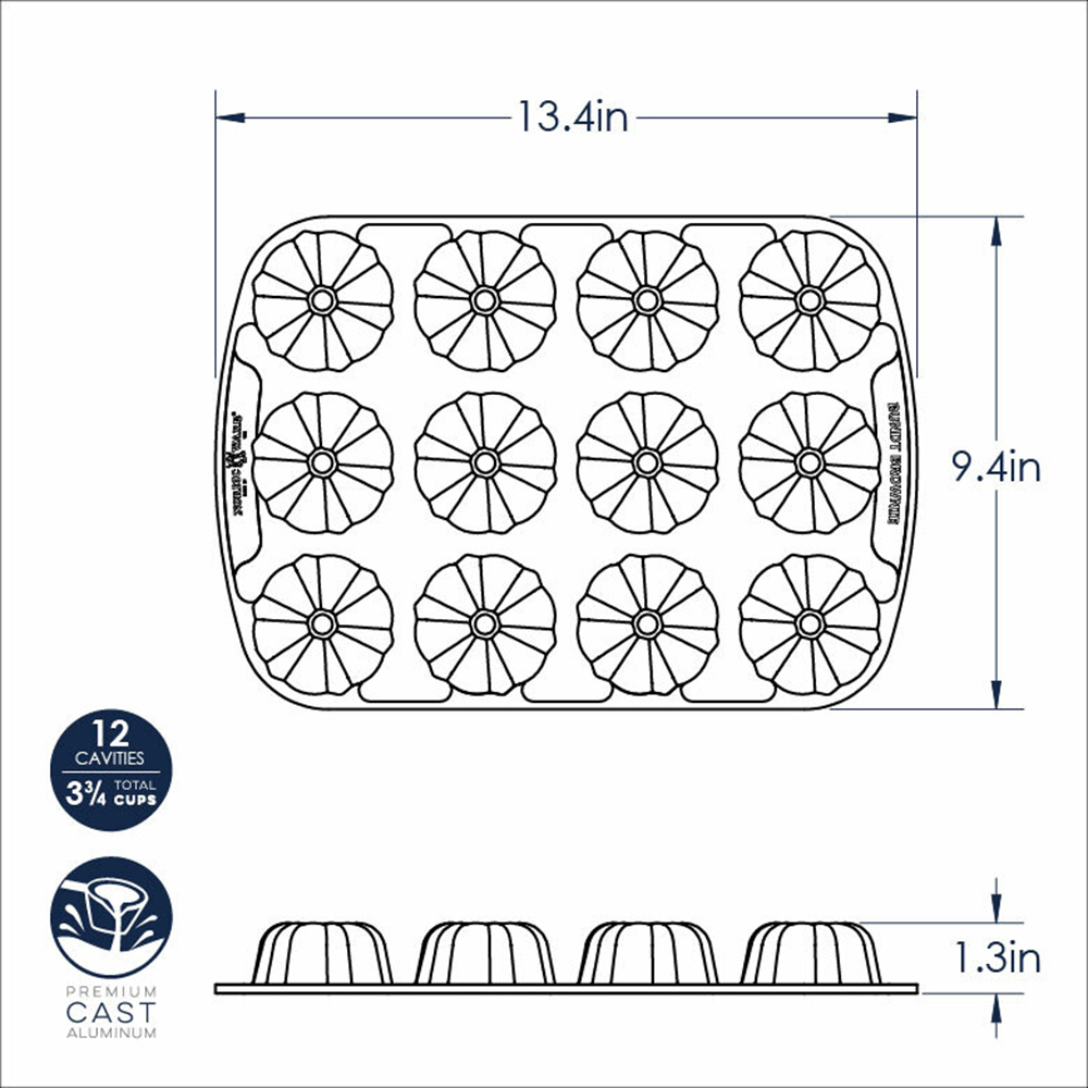 Nordicware 52837 Brownie & Cupcake Pan, 12 Cavities image 6