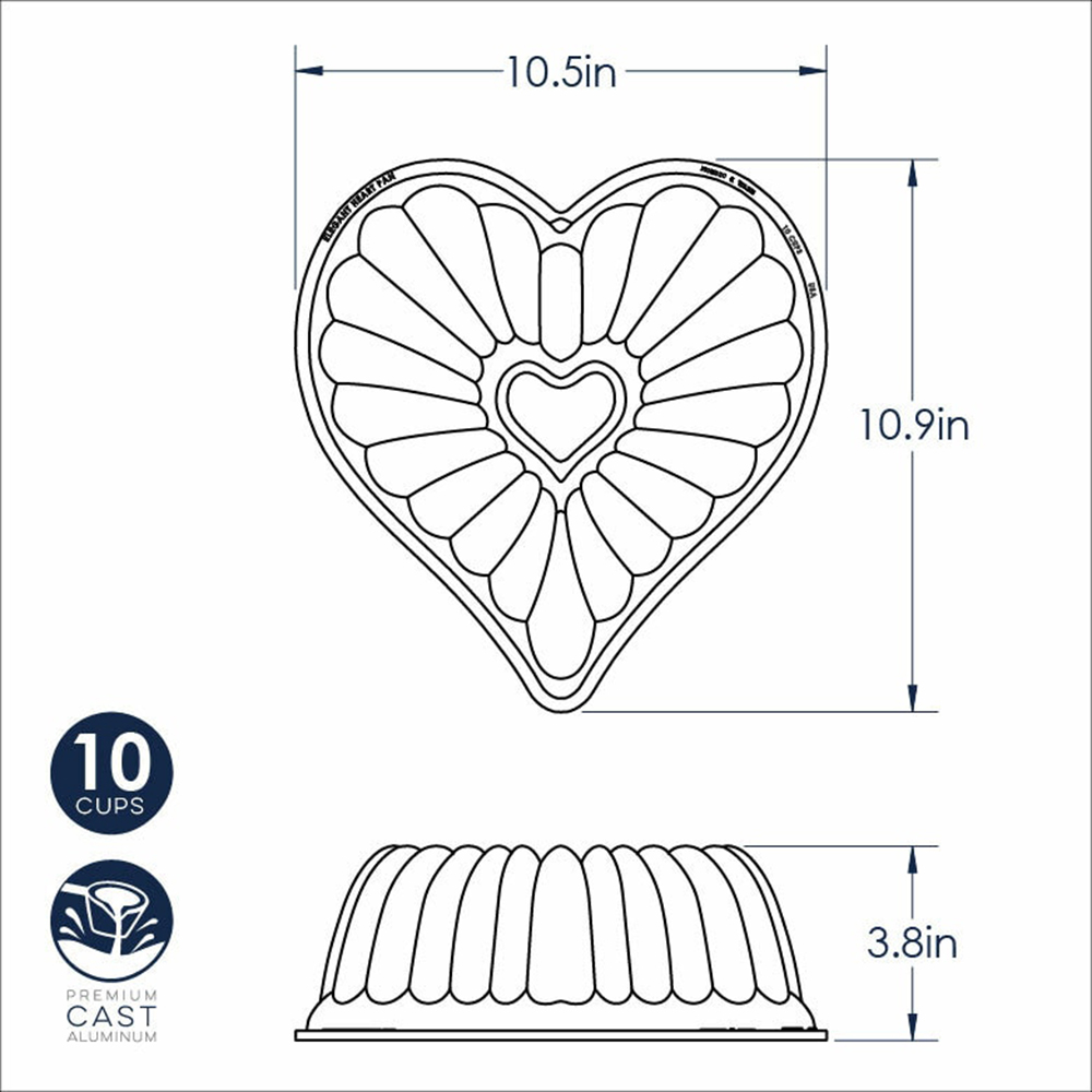 Nordicware Elegant Aluminum Heart 10 Cup Bundt Cake Pan  image 5