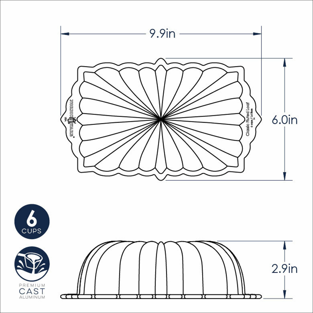 Nordic Ware 81677 Classic Fluted Loaf Pan image 2