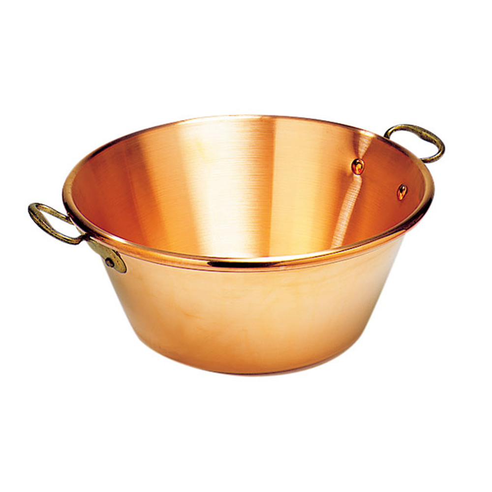 Matfer Copper Extra Heavy Jam Pan Solid Copper with Two Bronze Handles