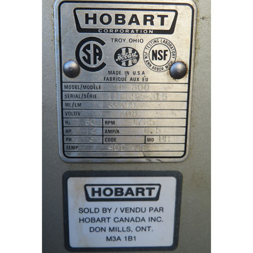 Hobart 80 Quart L800 Mixer, Used Excellent Condition image 3