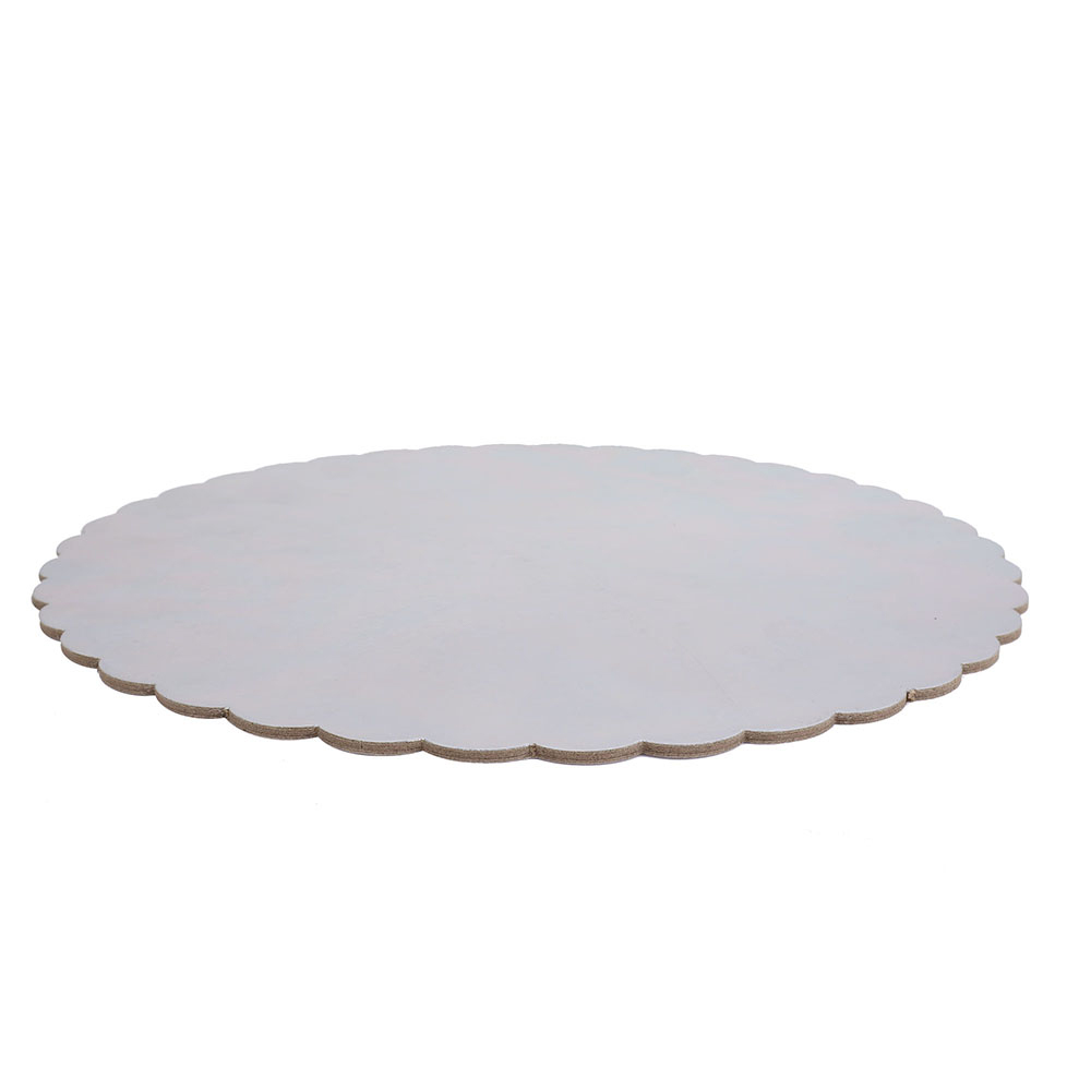 Silver Scalloped Round Cake Board, 10" x 3/32" Thick - Pack of 10 image 1