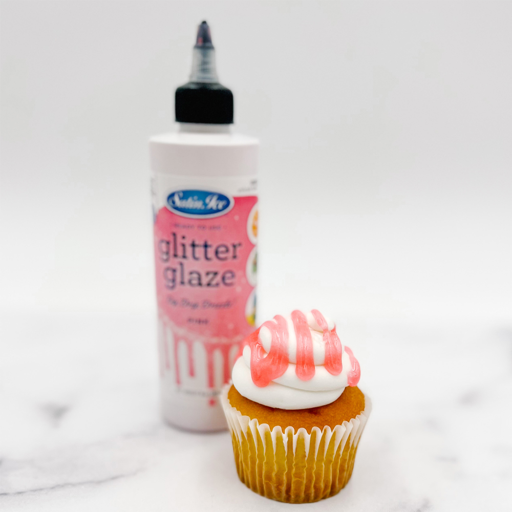 Satin Ice Pink Glitter Glaze, 10 oz. image 1
