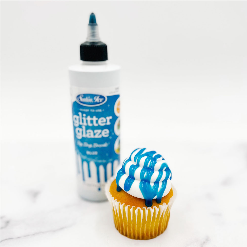 Satin Ice Blue Glitter Glaze, 10 oz. image 1