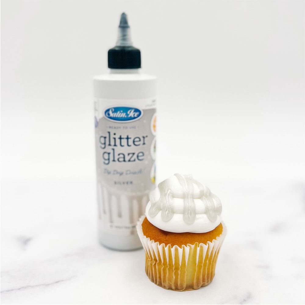 Satin Ice Silver Glitter Glaze, 10 oz. image 1