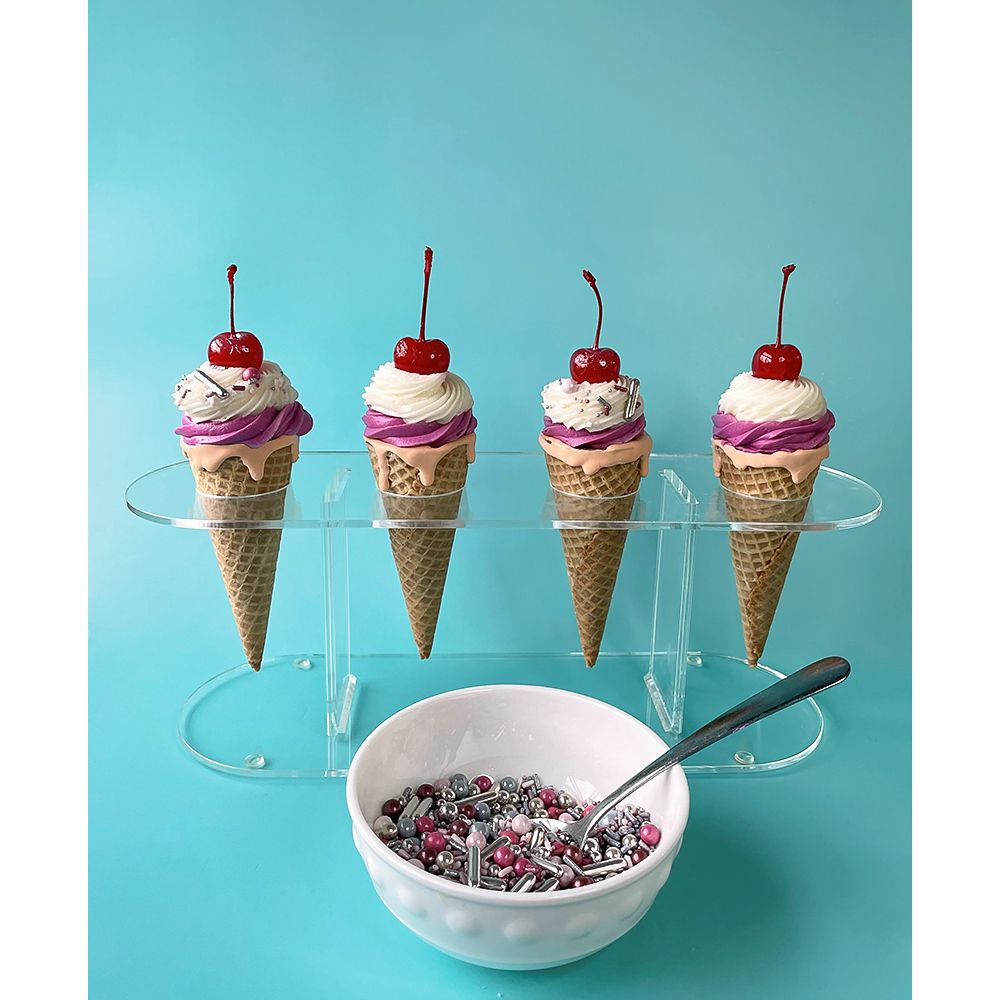 Winco ACN-4 Waffle Cone Stand, Clear Acrylic image 1