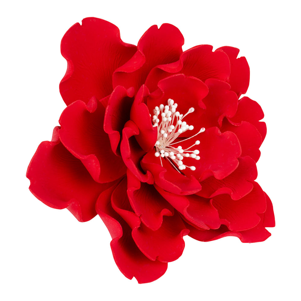 O'Creme Red Extra Large Peony Gumpaste Flower image 1