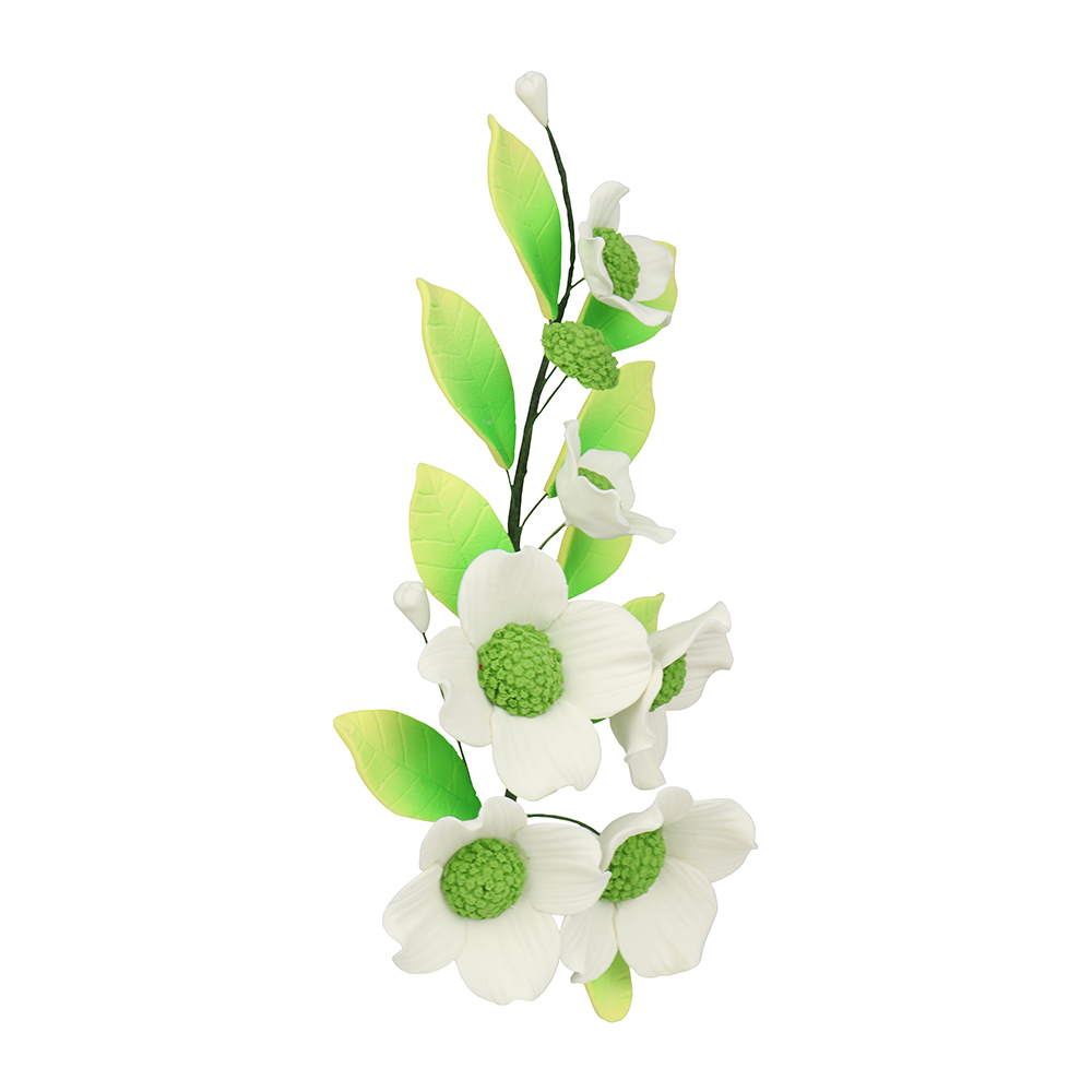 O'Creme White Dogwood Spray Gumpaste Flowers - Set of 2 image 1