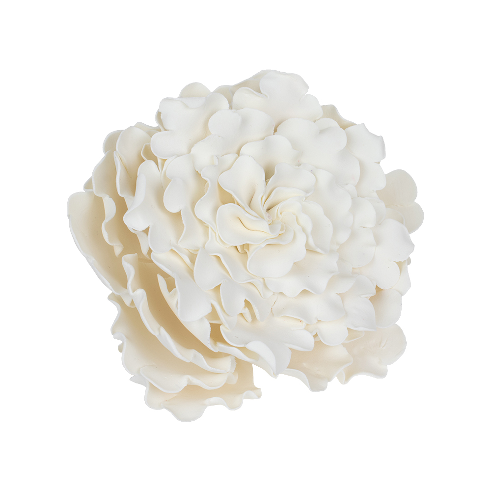 O'Creme White Ruffled Peony Gumpaste Flower image 1