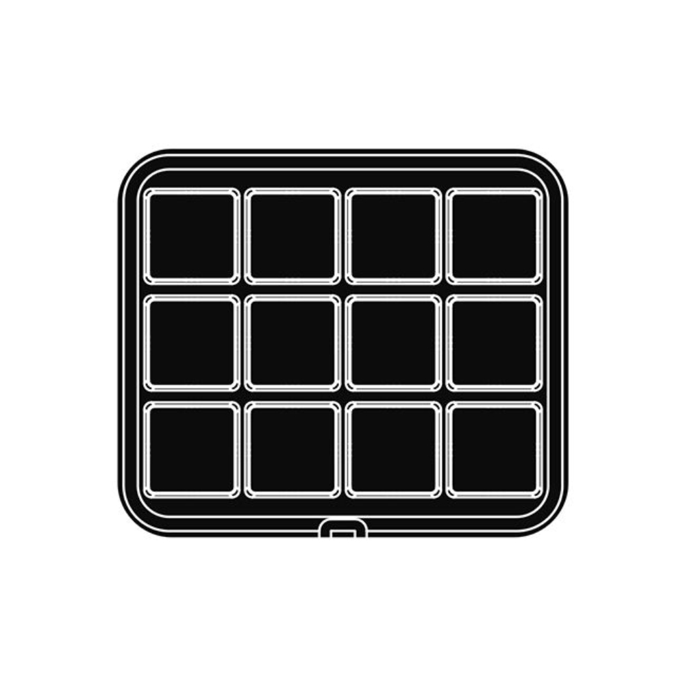 Pavoni Cookmatic PIASTRA-35 Square Plate, 12 Cavities image 1
