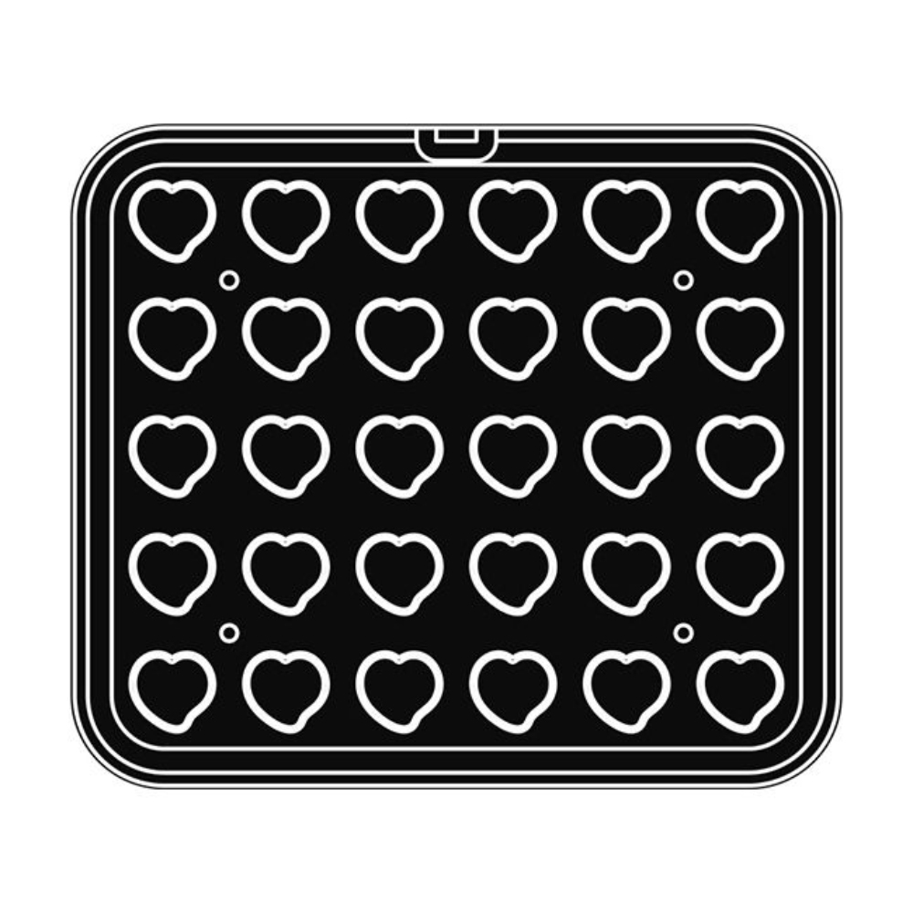 Pavoni Cookmatic PIASTRA-60 Heart Plates, 30 Cavities image 1