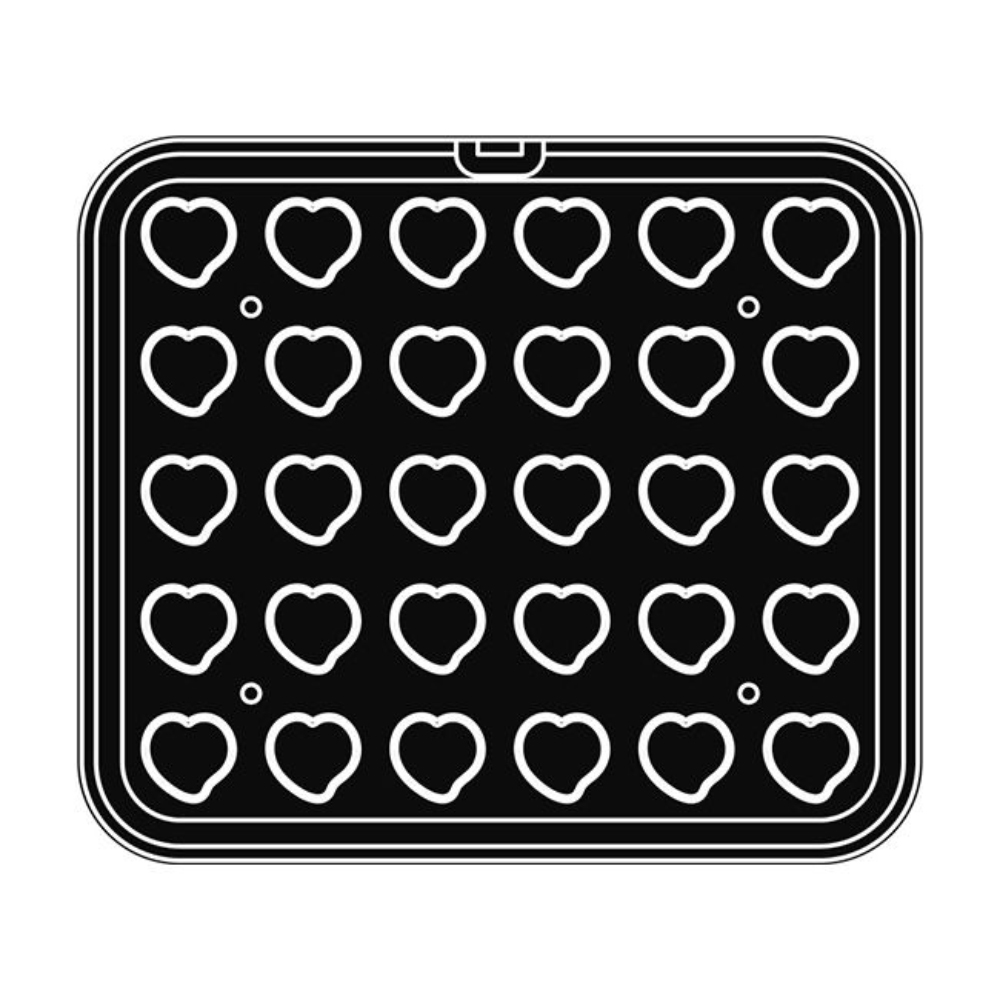 Pavoni Cookmatic PIASTRA-60 Heart Plates, 30 Cavities image 1