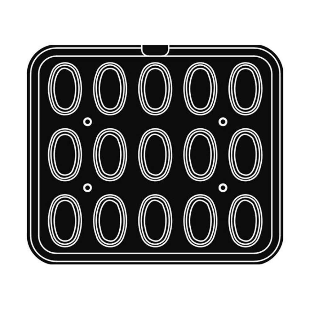 Pavoni Cookmatic PIASTRA-C Festooned Oval Plates, 15 Cavities image 1