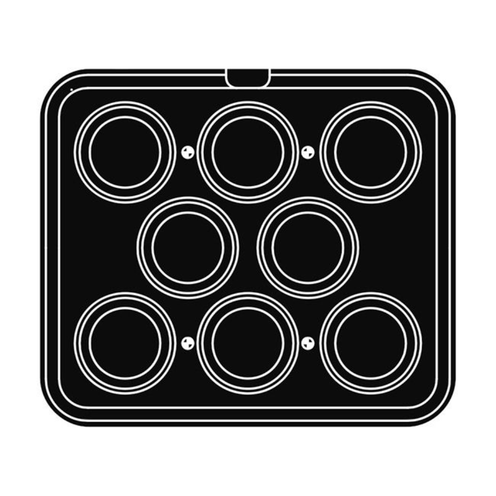 Pavoni Cookmatic PIASTRA-F Festooned Round Plates, 8 Cavities image 1