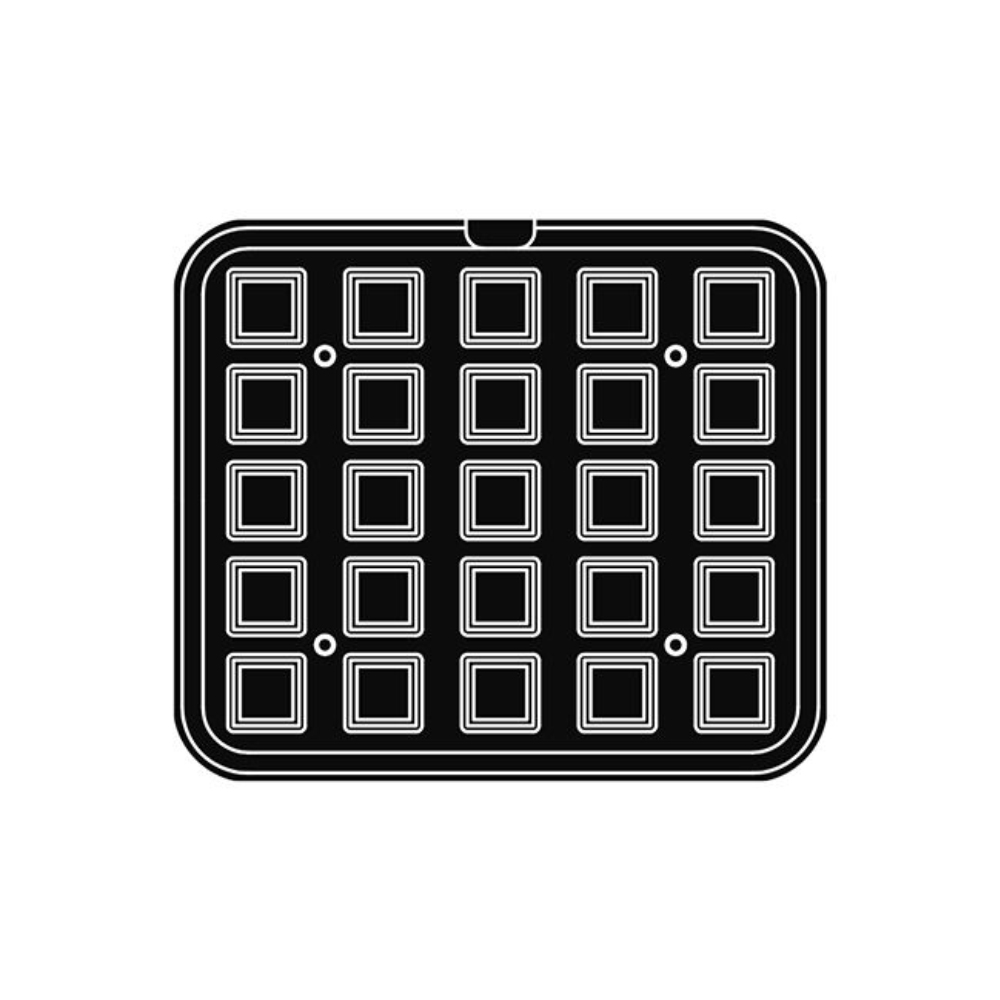 Pavoni Cookmatic PIASTRA-G Festooned Square Plates, 25 Cavities image 1