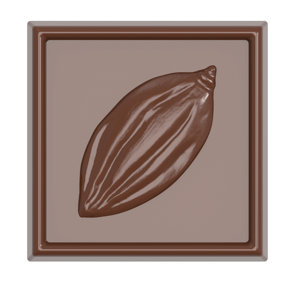 Chocolate World Polycarbonate Chocolate Mold, Cocoa Bean Square, 21 Cavities image 1