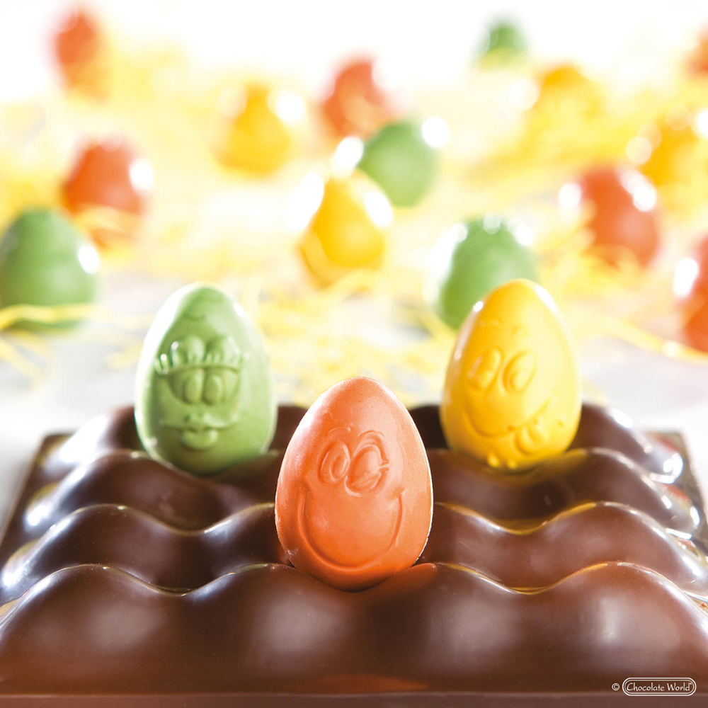 Chocolate World Polycarbonate Chocolate Mold, Smiley Egg, 24 Cavities image 3