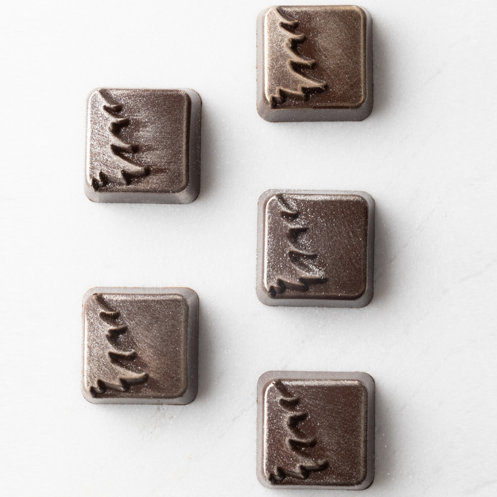 Greyas Polycarbonate Chocolate Mold, Square Praline with Tree by Luis Amado, 24 Cavities image 1