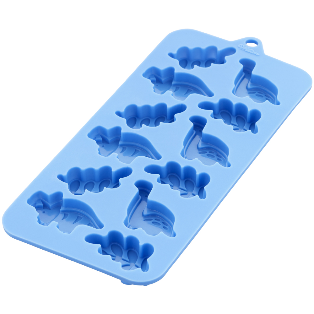 Wilton Dinosaurs and Leaves Silicone Candy Mold, 12 Cavities image 2