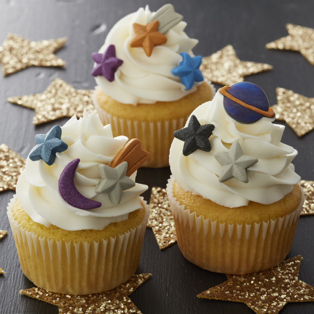Wilton Planet, Moon, and Stars Royal Icing Decorations, Pack of 18 image 3