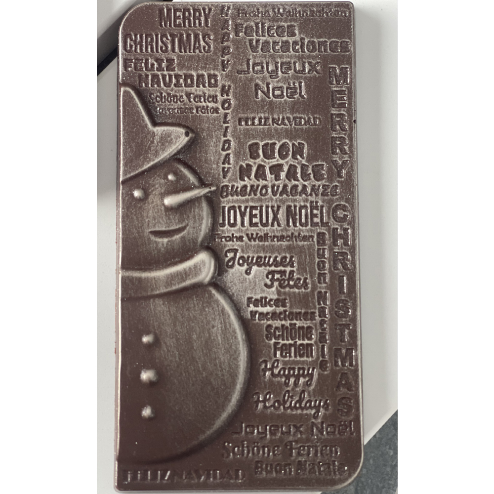 Greyas Polycarbonate Chocolate Mold, Holiday Language Bar by Luis Amado, 3 Cavities image 1