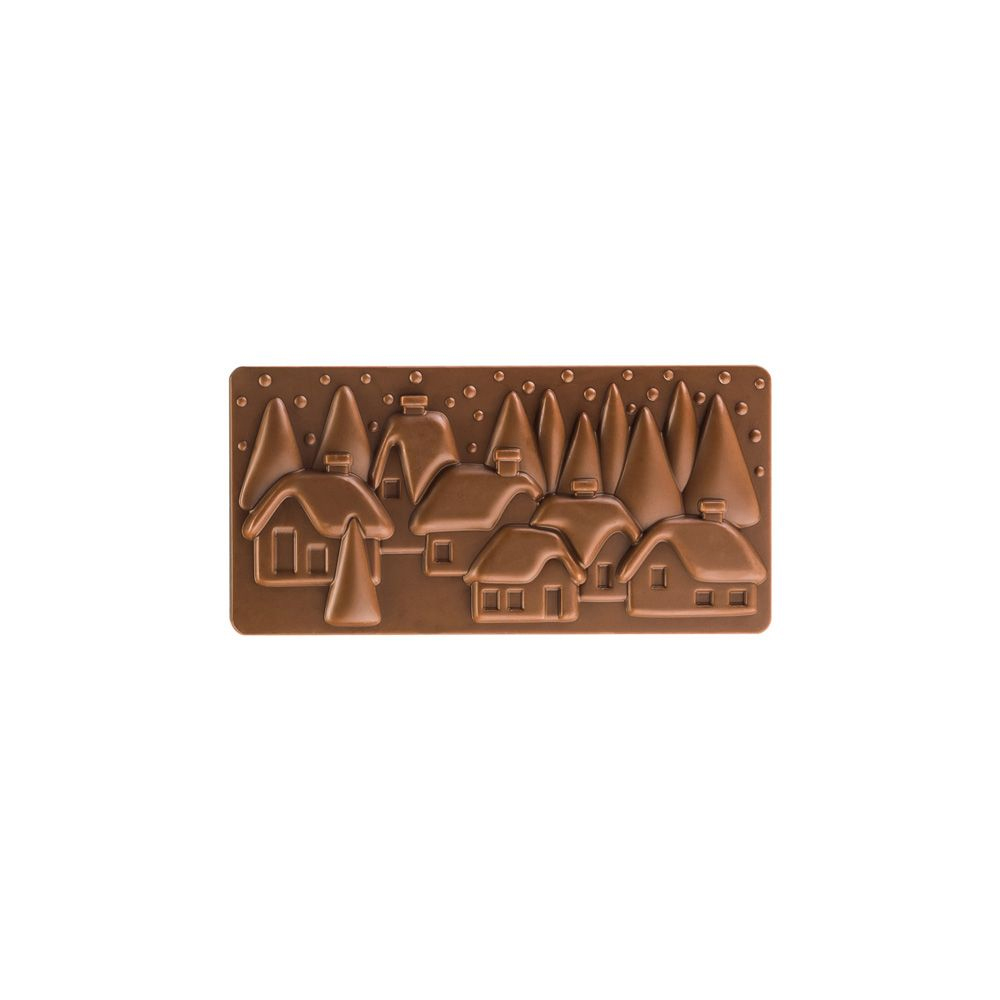Pavoni Polycarbonate Chocolate Mold, Xmas Village, 3 Cavities image 3