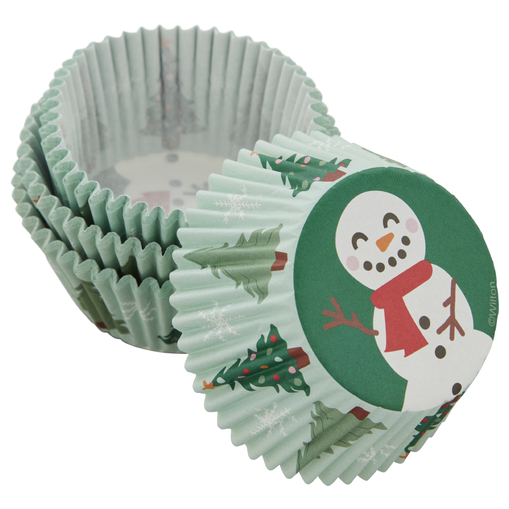 Wilton Happy Snowman Paper Cupcake Liner, Pack of 75 image 1