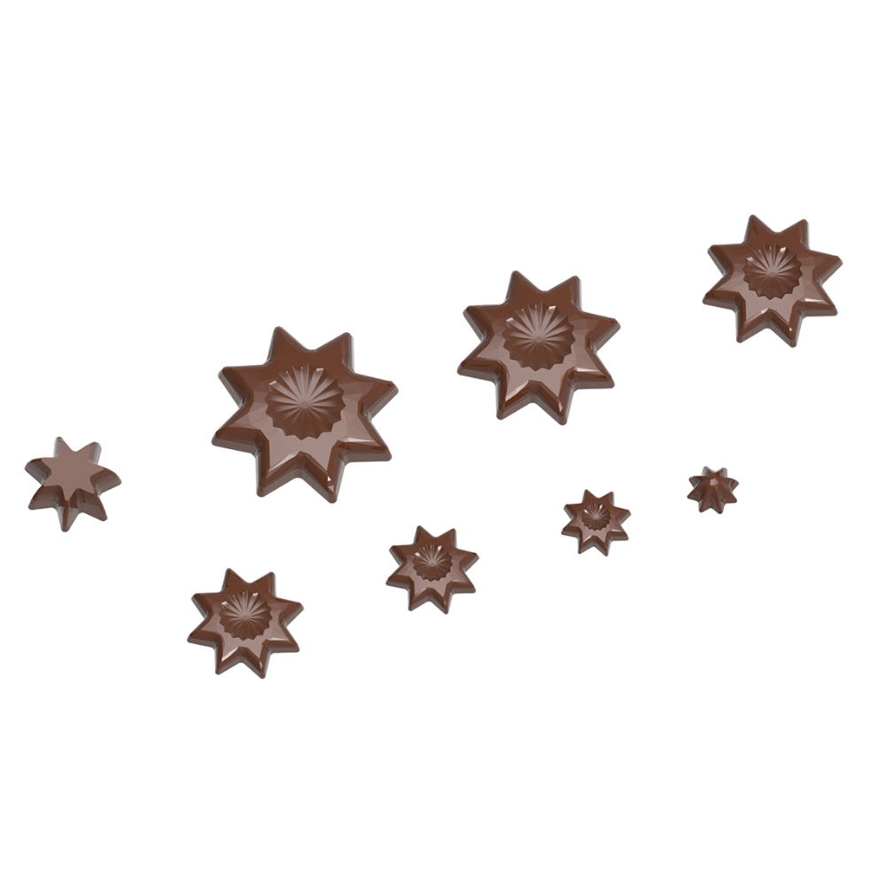 Chocolate World Polycarbonate Chocolate Mold, Stars for Christmas Tree, 8 Cavities image 2
