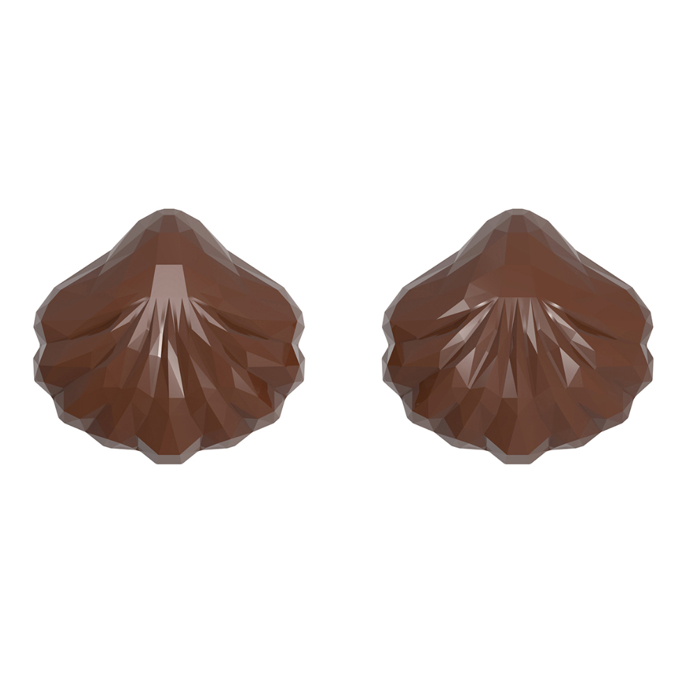 Chocolate World Polycarbonate Chocolate Mold, Large Faceted Seashell, 2 Cavities  image 1