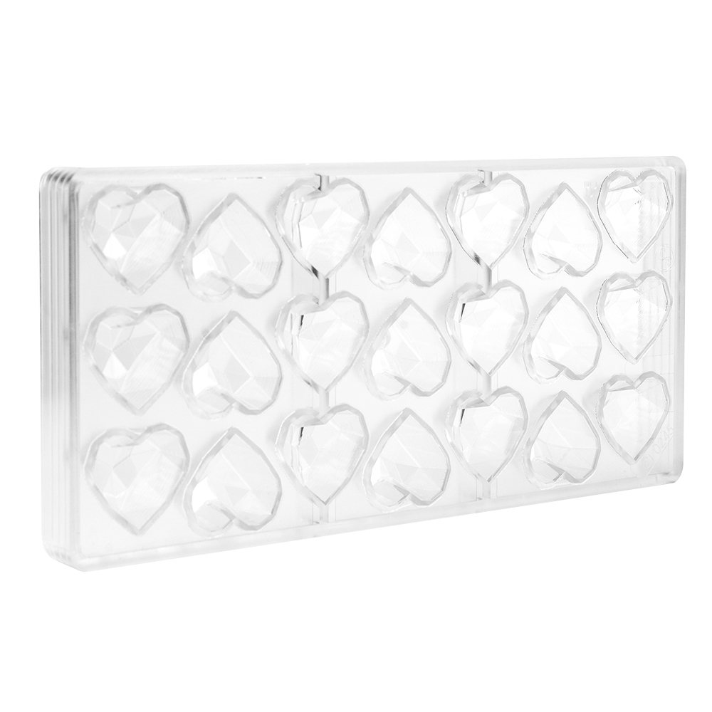 Chocolate World Polycarbonate Chocolate Mold, Faceted Heart, 21 Cavities image 2
