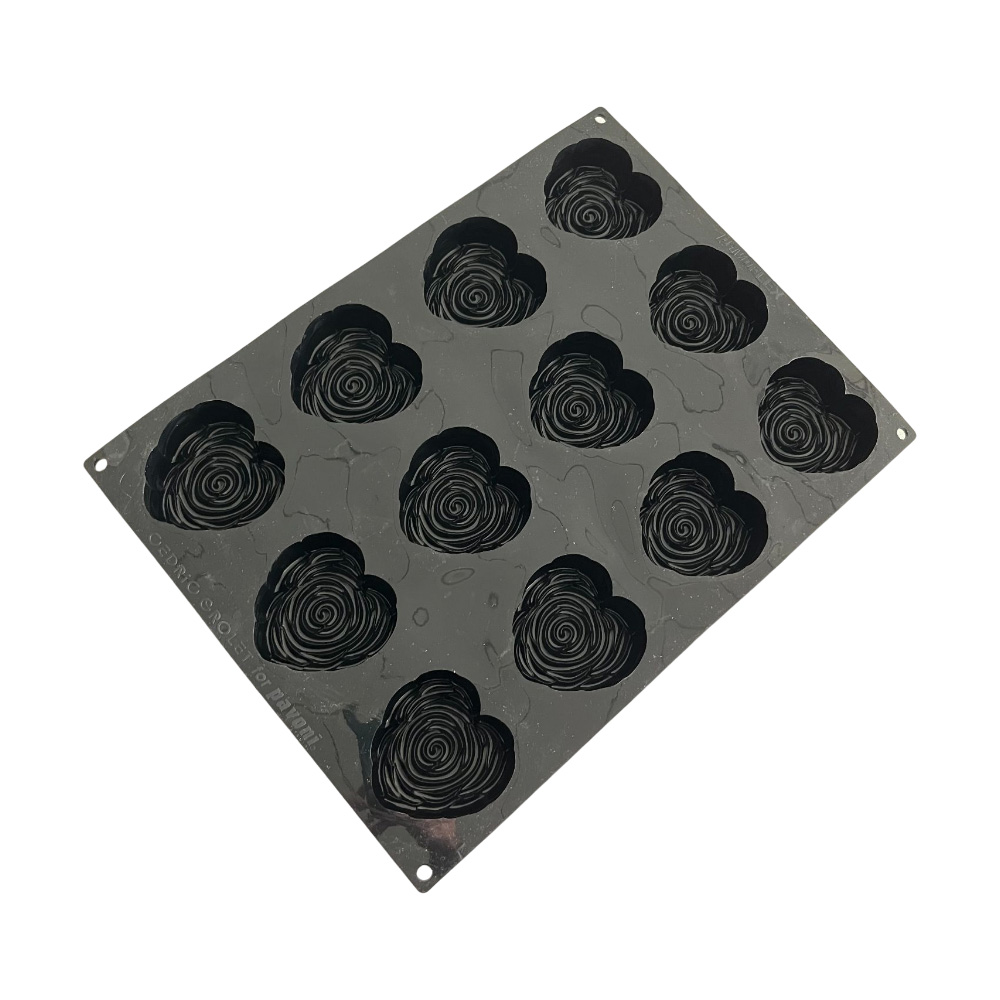 Pavoni Pavoflex PX4390 Je T'Aime Rose Heart Mold, 12 Cavities image 3