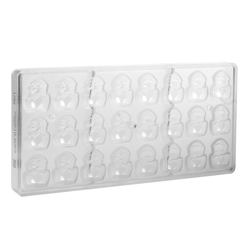 Chocolate World Polycarbonate Chocolate Mold, Chick in Egg, 24 Cavities image 1