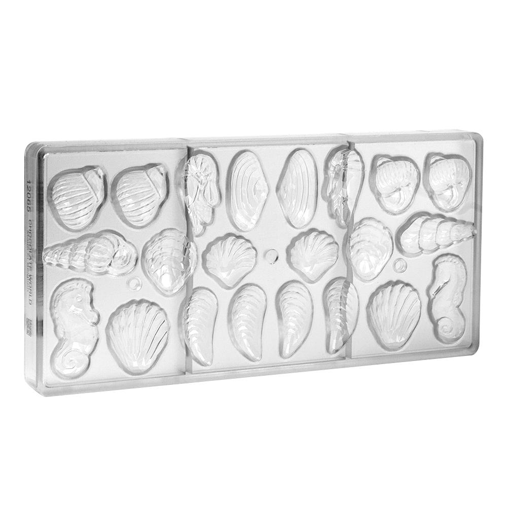 Chocolate World Polycarbonate Chocolate Mold, Shells & Sea Creatures, 22 Cavities image 1