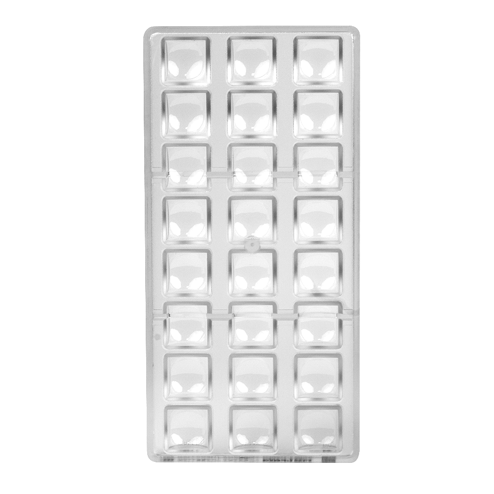 Chocolate World Clear Polycarbonate Chocolate Mold, Square Sphere, 24 Cavities image 2