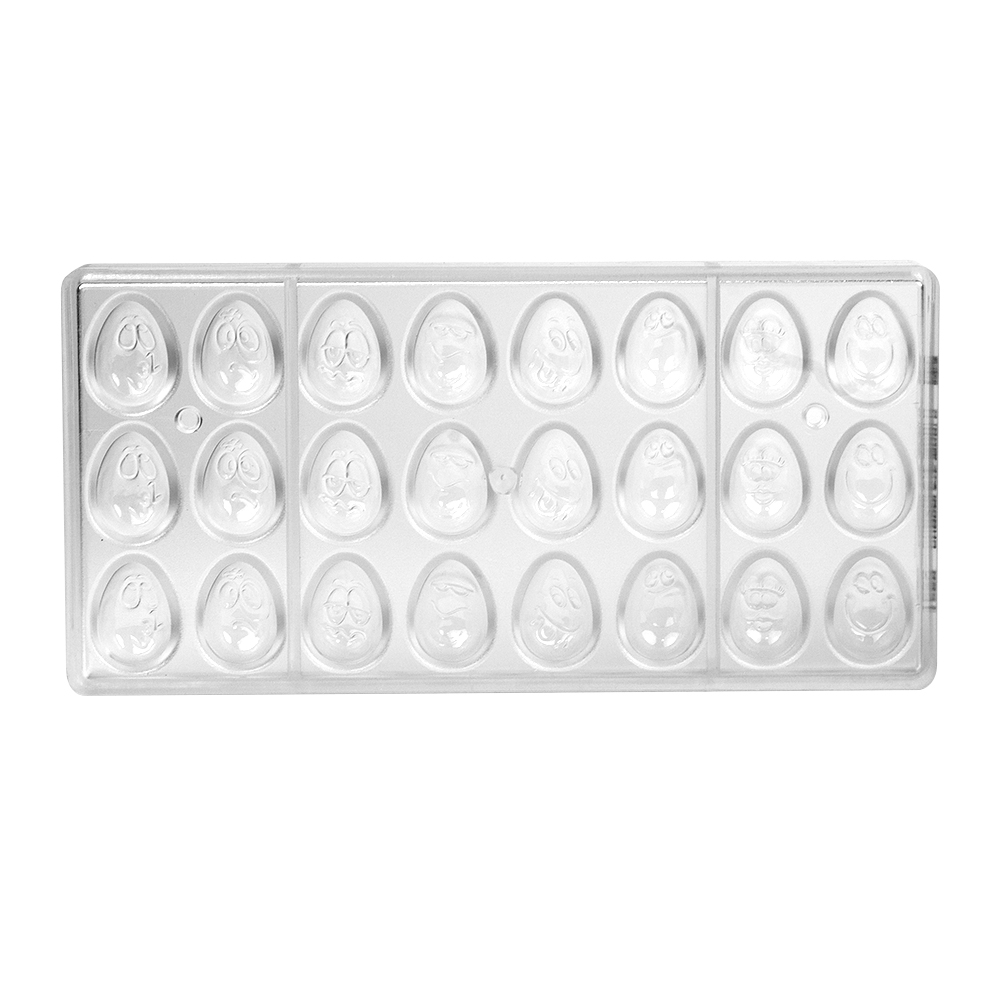 Chocolate World Polycarbonate Chocolate Mold, Smiley Egg, 24 Cavities image 2