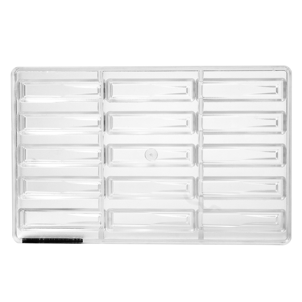 Greyas Polycarbonate Chocolate Mold, Slanted Rectangle, 15 Cavities image 1