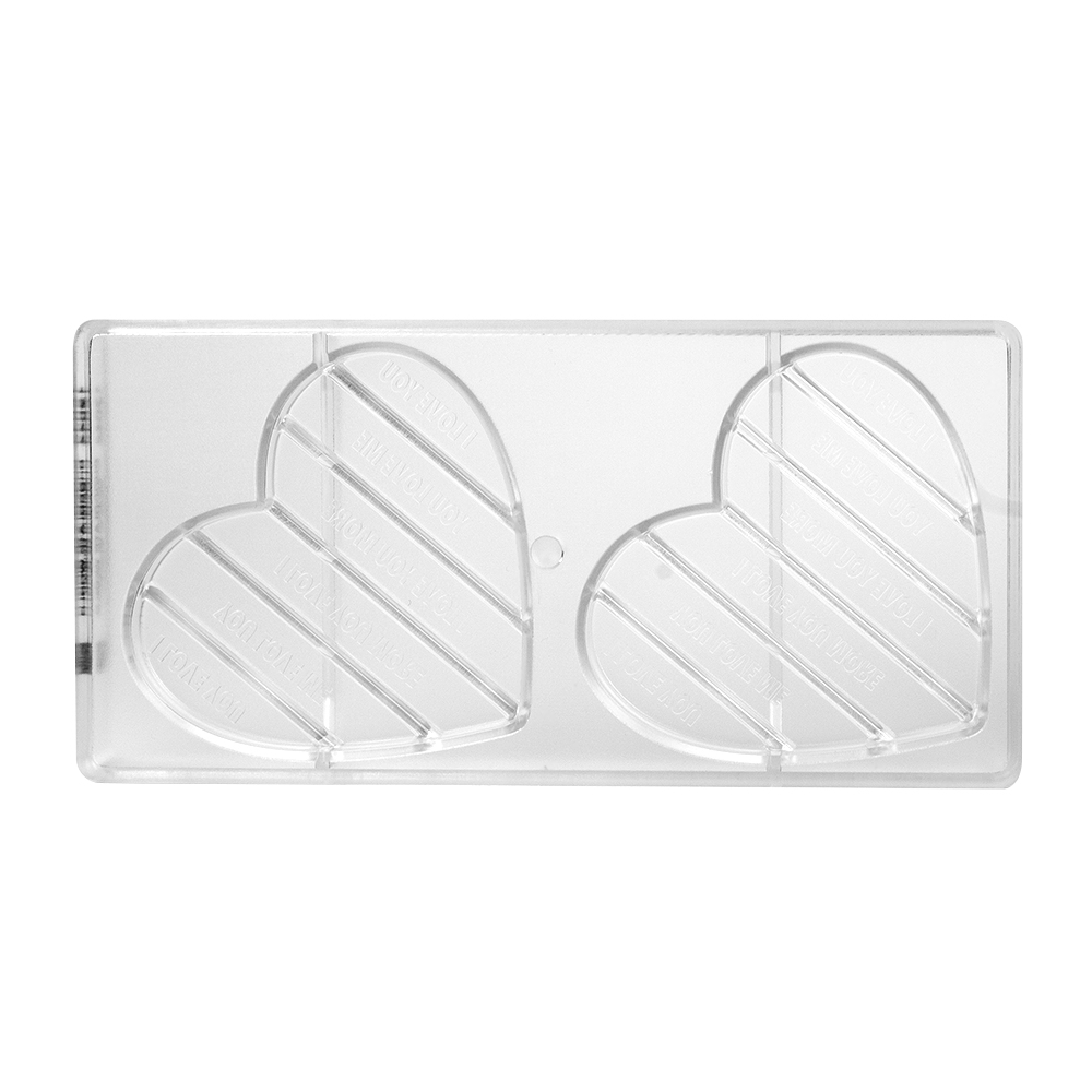 Chocolate World Polycarbonate Chocolate Mold, Heart Tablet, 2 Cavities image 3