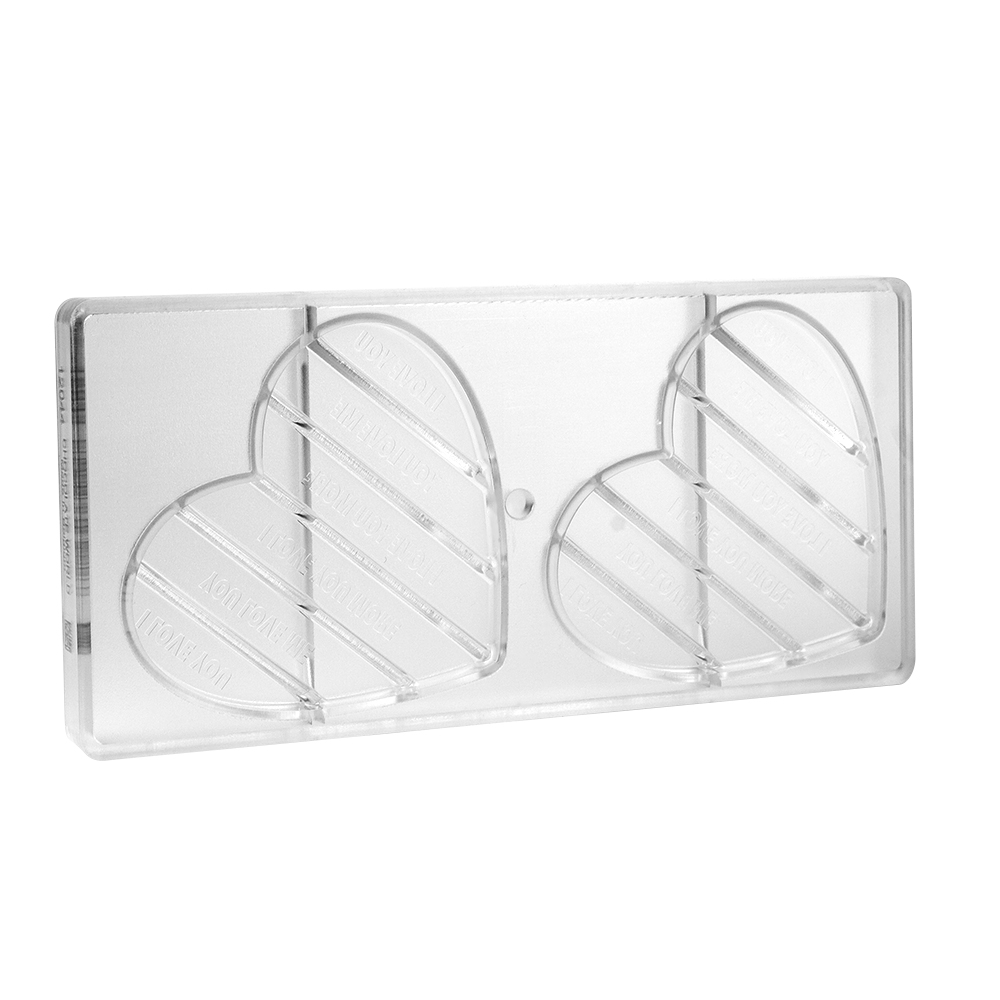 Chocolate World Polycarbonate Chocolate Mold, Heart Tablet, 2 Cavities image 4