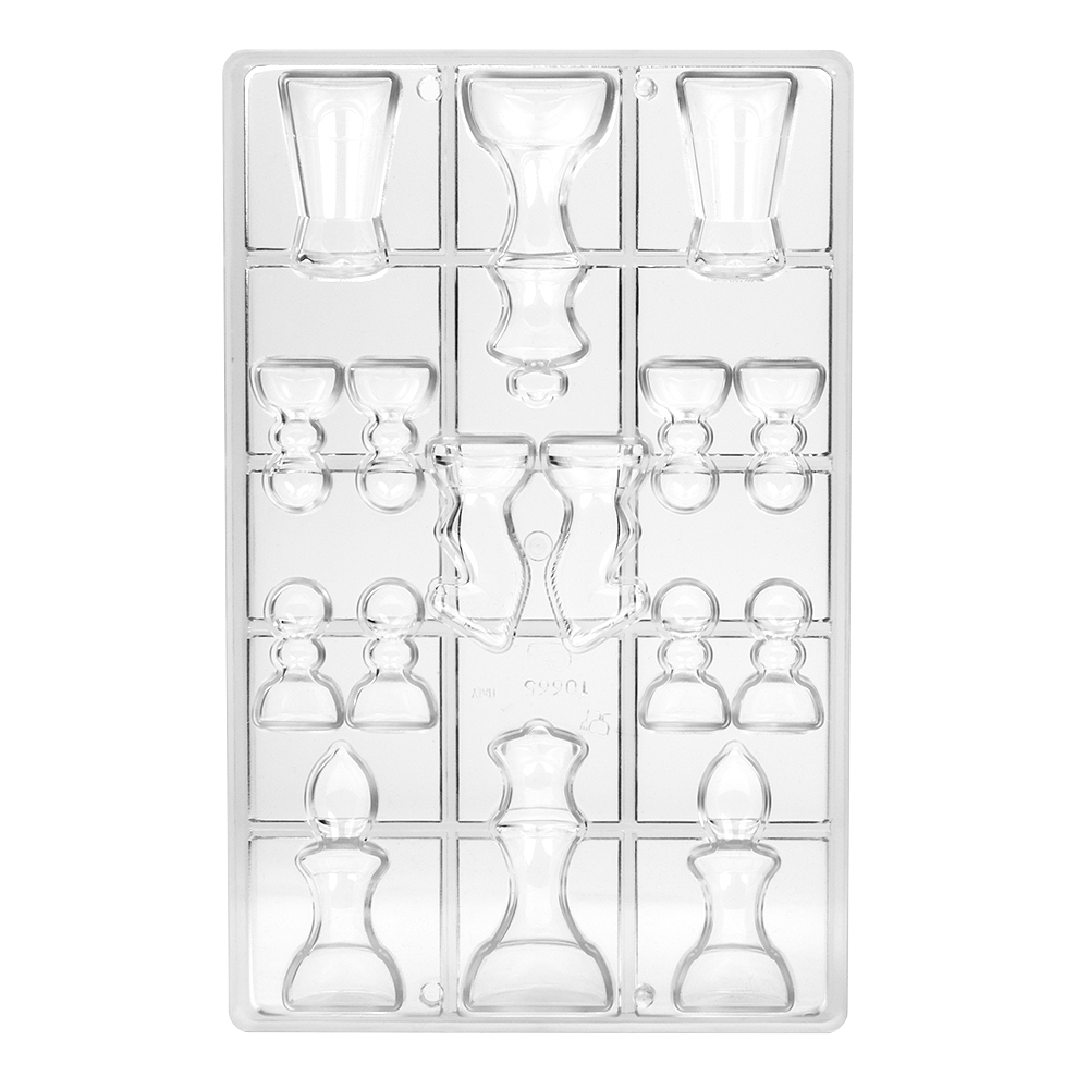 Polycarbonate Chocolate Mold, Set of 16 Chess Pieces. Buy 2 Molds to Make Whole Chess Pieces image 1