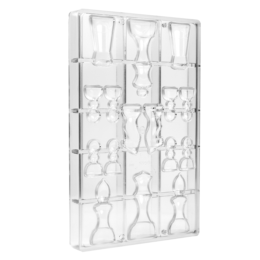 Polycarbonate Chocolate Mold, Set of 16 Chess Pieces. Buy 2 Molds to Make Whole Chess Pieces image 2