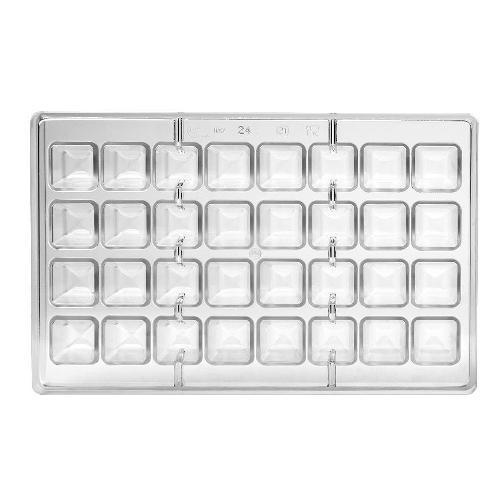 Polycarbonate Chocolate Mold Tapered Square, 32 Cavities image 1
