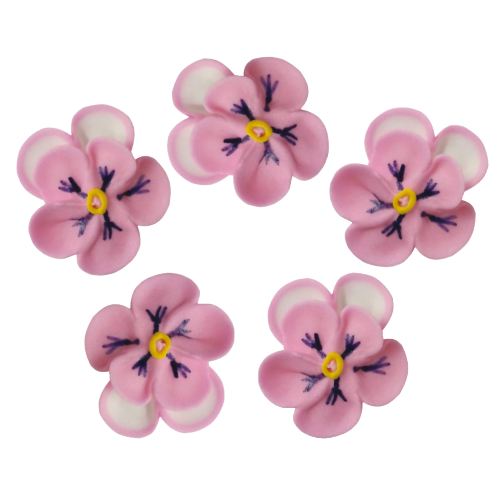 O'Creme Pink Pansy Royal Icing Flowers, Set of 16 image 1