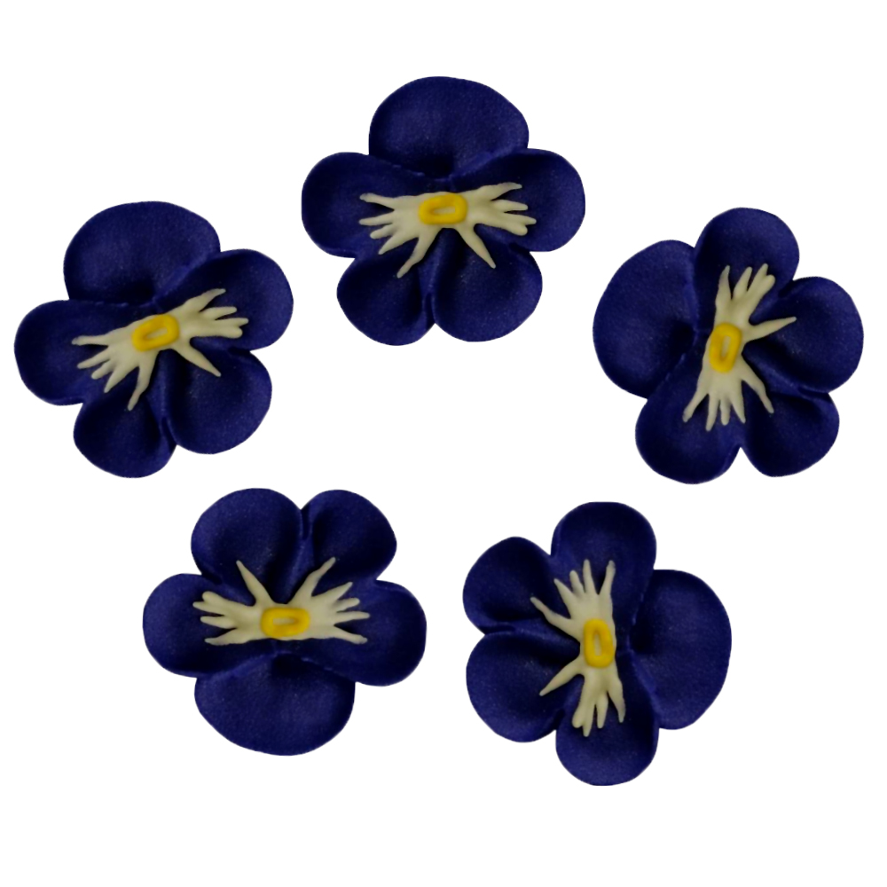 O'Creme Purple Pansy Royal Icing Flowers, Set of 16 image 1