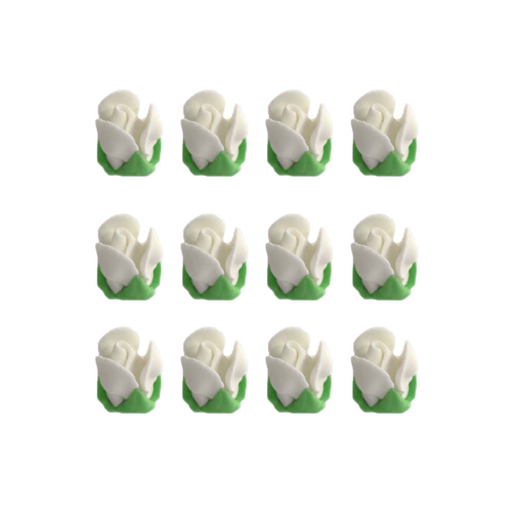 O'Creme White Royal Icing Rosebuds, Set of 12 image 1