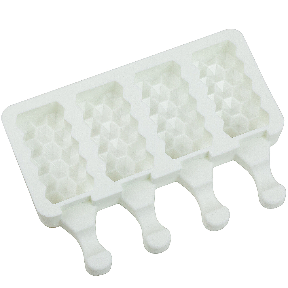 O'Creme Silicone Ice Cream Pop Mold, Hexagon, 4 Cavities image 2