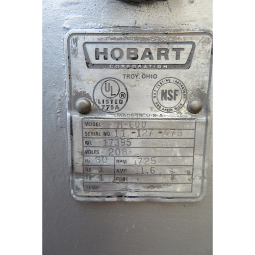 Hobart 60 Quart H600 Mixer, 1 Phase, Used Excellent Condition image 3