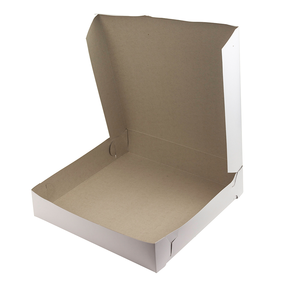 O'Creme One-Piece White Cake Box, 12" x 12" x 2.5" - Pack of 5 image 1